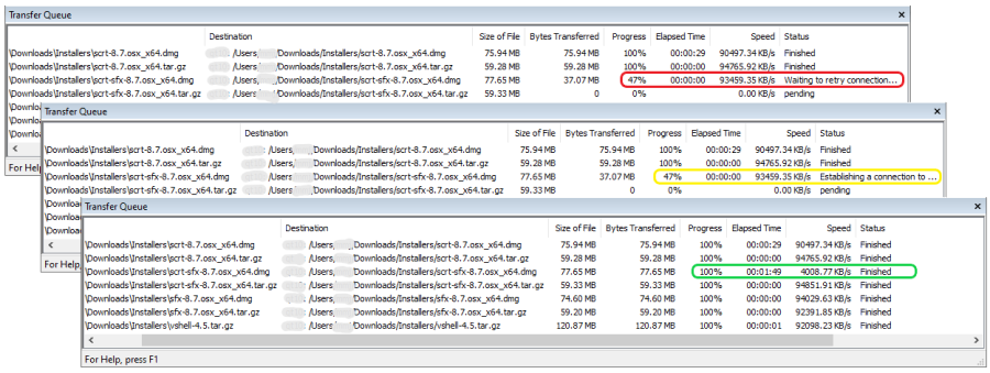 SecureFX 断点续传